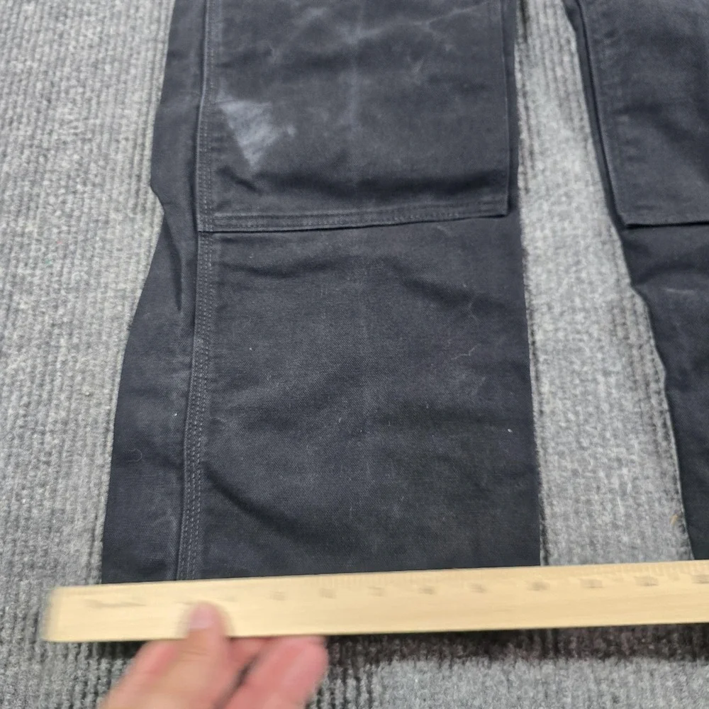 Carhartt R01 Bib Overalls Mens 36x30 Black Duck Canvas Relaxed Work Zip Leg